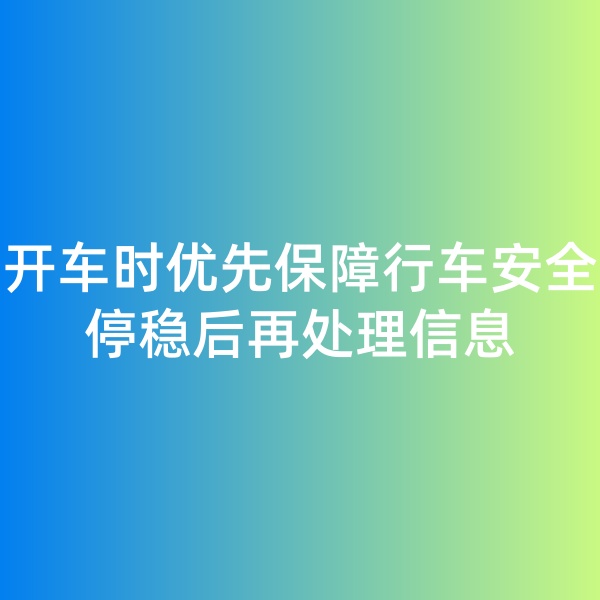 鈀碳回收,開車時優(yōu)先保障行車安全，停穩(wěn)后再處理信息